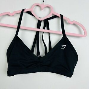 Gymshark NWOT Black MINIMAL SPORTS BRA Light Support Size Small